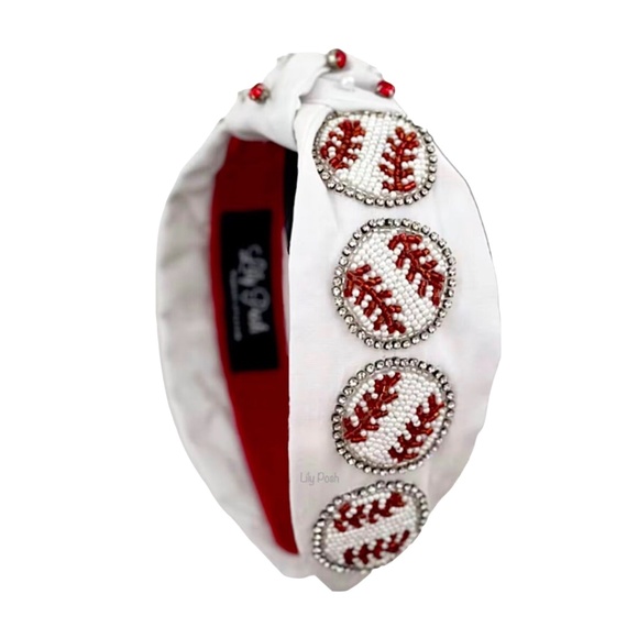 Beaded Baseball Headband, Lily Posh Beaded Knot Headband - Picture 1 of 3